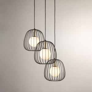 Bell lampa wisząca 3xG9 czarna/złota 40729