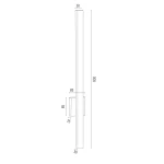 Kinkiet Asse w kolorze mosiądzu, z jedną diodą LED o mocy 6W. Produkt ma prostą, minimalistyczną formę, zamontowany na ścianie, z widoczną oprawą i eleganckim wykończeniem. Tło proste, co podkreśla jego design.