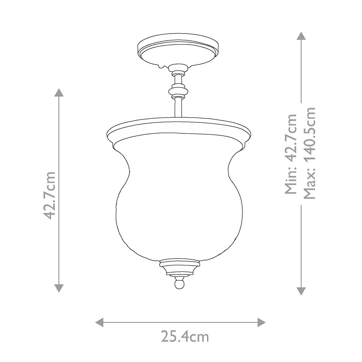Lampa sufitowa Pickering w starym brązie z trzema gniazdami E14. Owalny klosz o wymiarach 25,4 cm średnicy, zawieszony na regulowanym elemencie, wysokość minimalna 42,7 cm, maksymalna 140,5 cm. Idealna do klasycznych wnętrz.