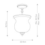 Lampa sufitowa Pickering w starym brązie z trzema gniazdami E14. Owalny klosz o wymiarach 25,4 cm średnicy, zawieszony na regulowanym elemencie, wysokość minimalna 42,7 cm, maksymalna 140,5 cm. Idealna do klasycznych wnętrz.