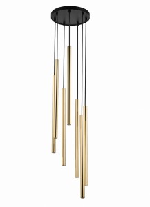Sopel Lux lampa wisząca 7xG9 czarna/złoty 40740