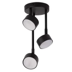 Lampa wisząca Nemo w kolorze czarnym z trzema okrągłymi kloszami na długich prętach. Klosze mają matową powierzchnię i są skierowane w dół. Całość zamocowana na okrągłej podstawie sufitowej. Idealna do nowoczesnych wnętrz.