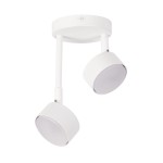 Lampa wisząca Nemo 2xGX53 w kolorze białym, składająca się z dwóch okrągłych kloszy umocowanych na regulowanych ramionach. Montowana na okrągłej podstawie, z minimalistycznym designem, idealna do nowoczesnych wnętrz.