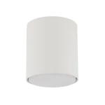 Lampa sufitowa Tubo H9,5 o cylindrycznym kształcie w kolorze białym, z jednym gniazdem GX53. Widok z dołu, ukazujący gładką powierzchnię oraz okrągłą podstawę. Idealna do nowoczesnych wnętrz.