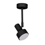 Czarna lampa wisząca Mona H25 z mocowaniem sufitowym, z jedną oprawą GX53. Posiada regulowany klosz w formie cylindra z matowym wykończeniem, zawieszony na cienkim ramieniu. Prosty design idealny do nowoczesnych wnętrz.
