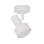 Lampa sufitowa Mona H16 w kolorze białym, z regulowanym kloszem, montowana na suficie. Posiada jedno gniazdo GX53 i minimalistyczny design. Ujęcie z boku, ukazujące detal klosza i mocowania.