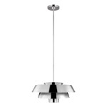 Lampa wisząca Brisbin 1xE27 wnikiel satyna, z dwoma warstwami klosza w kształcie stożków. Zawieszona na cienkim, metalowym przewodzie, z okrągłym mocowaniem sufitowym. Idealna do nowoczesnych wnętrz.