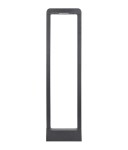 Lampa stojąca ogrodowa Rio LED H60 w antracytowym kolorze, o prostokątnym kształcie, z płaską podstawą. Widoczne jest otwarte wnętrze lampy, co podkreśla jej minimalistyczny design. Ujęcie frontalne, na jednolitym tle.