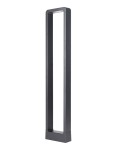 Lampa stojąca ogrodowa Rio LED H80 w kolorze antracytowym, w kształcie prostokątnego słupka, z wąskim otworem na górze. Ujęcie frontalne, produkt stoi pionowo na płaskiej powierzchni, idealny do oświetlenia przestrzeni na zewnątrz.