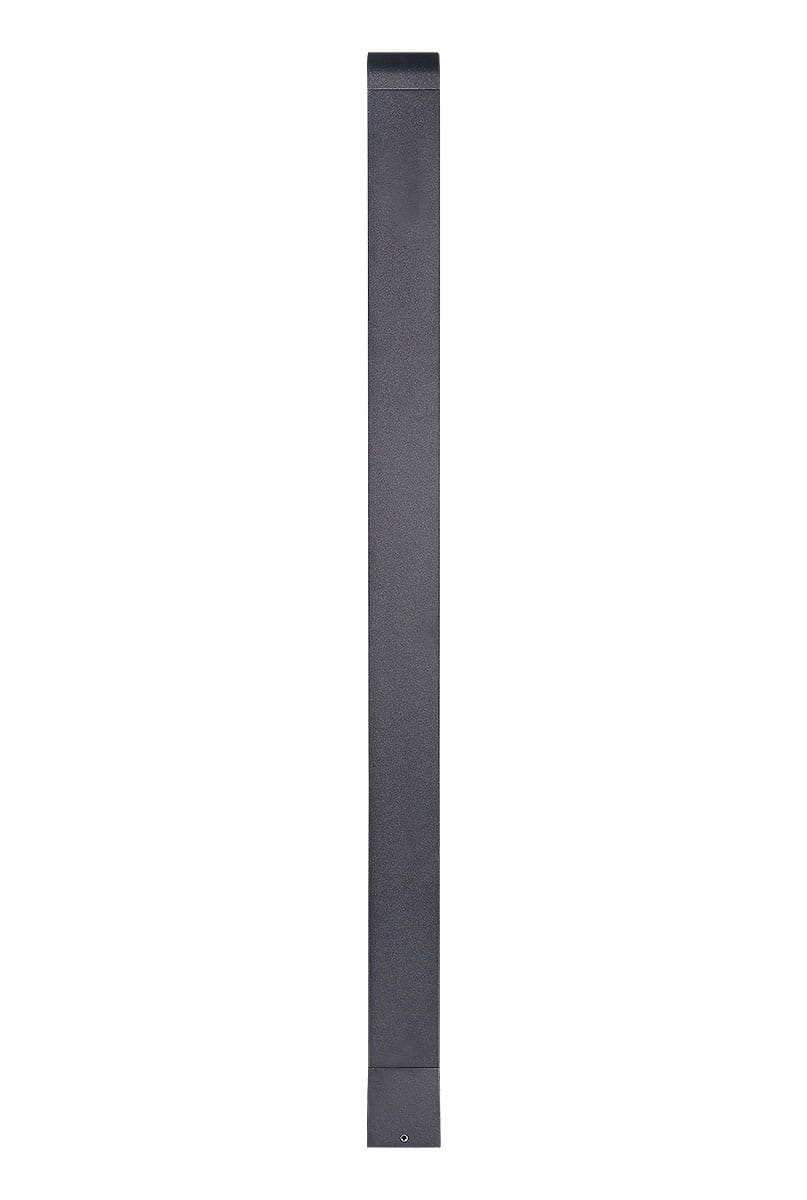 Lampa stojąca ogrodowa Rio LED H80 w antracytowym kolorze, o prostokątnym kształcie, z matową fakturą. Ujęcie z boku, ukazujące jej smukłą sylwetkę i podstawę. Produkt przeznaczony do oświetlenia przestrzeni zewnętrznych.