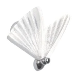 Kinkiet Mariposa 1xLED/8W w kolorze chromowym, z przezroczystymi, teksturowanymi kloszami przypominającymi skrzydła motyla. Produkt zamontowany na ścianie, z widocznym detalem wykończenia.