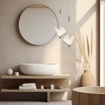 Lampa wisząca Mariposa z chromowanym wykończeniem, wyposażona w jedną żarówkę LED 8W. Zawieszona w łazience, z motywem skrzydeł, obok okrągłego lustra. W tle stół z białą umywalką, roślinność oraz akcesoria w stonowanych kolorach.