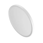 Plafon California D40 w kształcie okrągłym, biały, z wbudowanym LED o mocy 36W. Ujęcie z boku, ukazujące subtelny, minimalistyczny design oraz gładką powierzchnię. Idealny do nowoczesnych wnętrz.