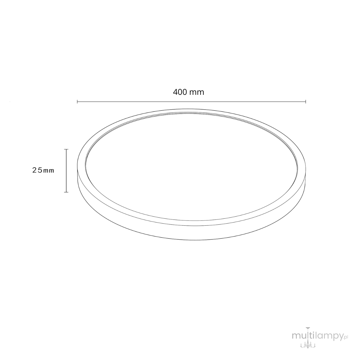 Plafon California D40 w kolorze białym, o średnicy 400 mm i grubości 25 mm. Oświetlenie LED o mocy 36W. Produkt ma okrągły kształt i minimalistyczny design, idealny do nowoczesnych wnętrz.