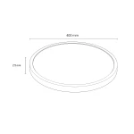 Plafon California D40 w kolorze białym, o średnicy 400 mm i grubości 25 mm. Oświetlenie LED o mocy 36W. Produkt ma okrągły kształt i minimalistyczny design, idealny do nowoczesnych wnętrz.