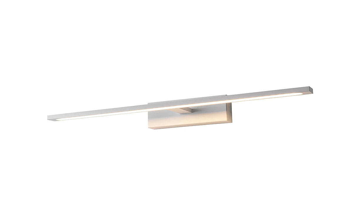 Kinkiet łazienkowy LED Elgidia IP44 w kolorze białym, o długości 62 cm i mocy 22W. Prosta, prostokątna konstrukcja zamontowana na ścianie, z równomiernym źródłem światła. Idealny do oświetlenia przestrzeni łazienkowych.