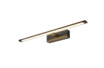 Elgidia IP44 kinkiet łazienkowy LED w kolorze czarnym, o długości 62 cm i mocy 22 W, z płaską, prostokątną oprawą oraz wąskim źródłem światła, zamontowany poziomo na ścianie. Idealny do oświetlenia przestrzeni łazienkowej.