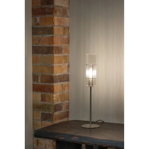 Tubo H50 lampa stołowa 1xE14 nikiel satyna/przeźroczysta 108557