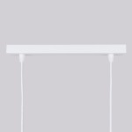 Lampa wisząca Karbon 2, biała, z dwoma gniazdami GU10. Płaska, prostokątna podsufitka z dwoma przewodami w białym oplocie, zawieszona na równych wysokościach. Tło jasnoszare, podkreślające minimalistyczny design.