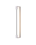 Biały kinkiet łazienkowy LED Flexia IP44 o długości 60 cm i mocy 18W. Prosty, prostokątny kształt, montowany na ścianie. Emituje ciepłe światło, idealny do oświetlenia wnętrza. Wykończenie matowe, z widocznymi elementami montażowymi.