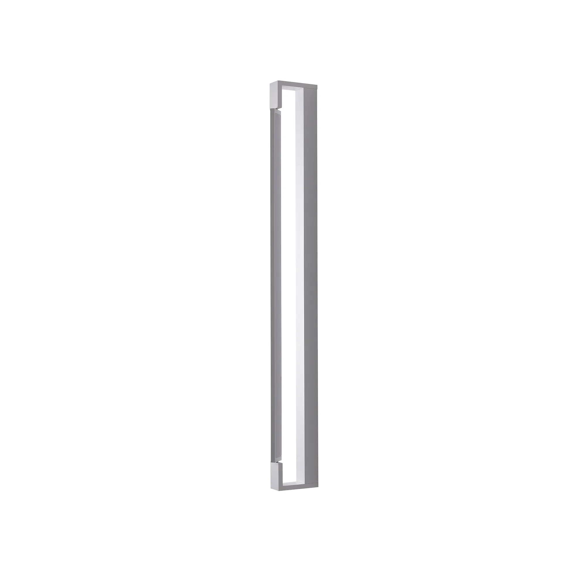 Kinkiet łazienkowy LED Flexia IP44 w kolorze białym, o wymiarach L100 cm i mocy 30W. Posiada prostokątny, smukły kształt z matowym wykończeniem, montowany w pionie na jednolitym tle. Idealny do oświetlenia przestrzeni łazienkowej.