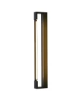 Flexia IP44 kinkiet łazienkowy LED L60/18W w kolorze czarnym. Prosty, prostokątny kształt, montowany pionowo. Widoczna dioda LED emitująca ciepłe światło w centralnej części. Materiał metalowy, matowa powierzchnia, elegancki design do nowoczesnych wnętrz.