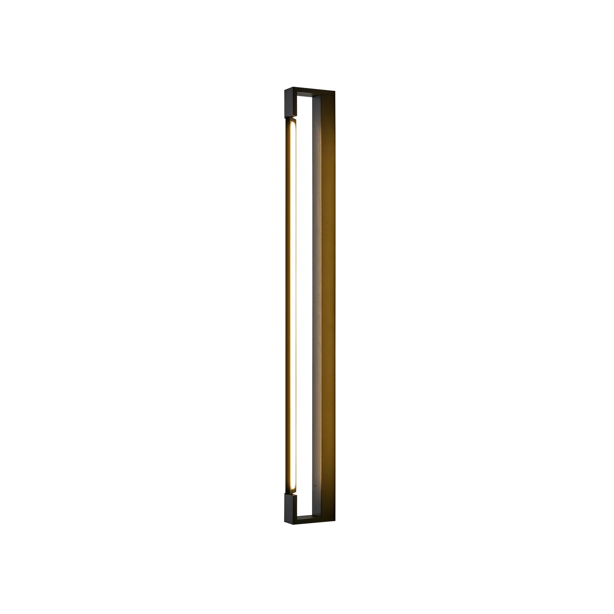 Flexia IP44 kinkiet łazienkowy LED w kolorze czarnym, prostokątny, o długości 100 cm i mocy 30W. Montowany w pionie, z widocznym źródłem światła wzdłuż krawędzi. Idealny do oświetlenia wnętrz, odporny na wilgoć.