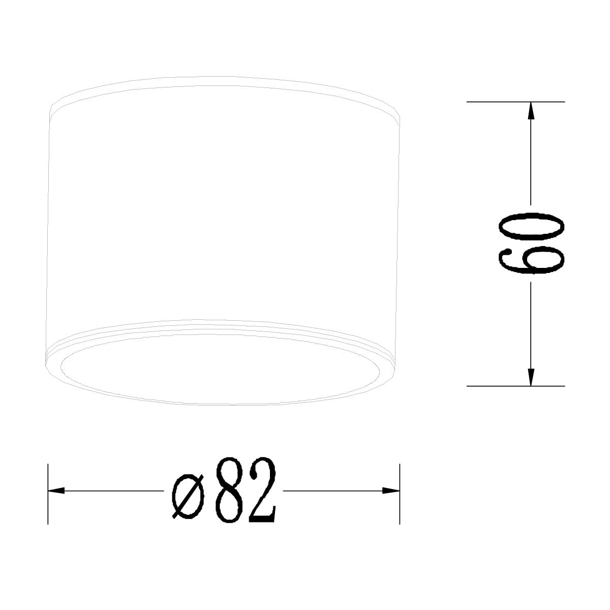 Czarna lampa sufitowa tuba Kendal IP65, z pojedynczym gniazdem GX53. Okrągły kształt, średnica 82 mm, wysokość 60 mm. Przeznaczona do użytku wewnętrznego i zewnętrznego, odporna na warunki atmosferyczne.