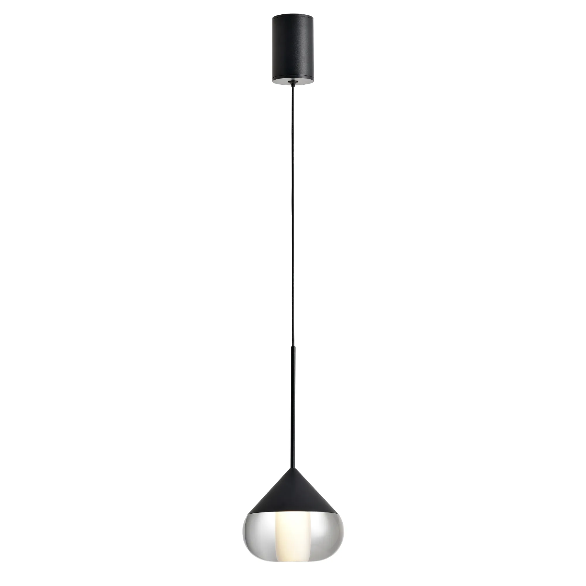 Lampa wisząca Suza IP44 w kolorze czarnym z jedną diodą LED o mocy 6W. Posiada stożkowaty kształt z przezroczystą osłoną, zawieszona na cienkim kablu, z okrągłym mocowaniem sufitowym. Idealna do zastosowań wewnętrznych i zewnętrznych.
