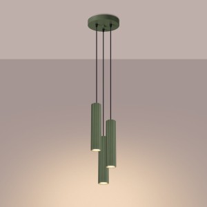 Karbon 3P lampa wisząca 3xGU10 oliwka SL.1614