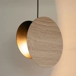 Tola lampa wisząca 1xE27 czarna/dąb 41091