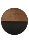 Kinkiet Luna D36 z jedną diodą LED 7W, w kształcie półkola, z górną częścią w kolorze wenge i dolną w czerni. Ujęcie frontalne, produkt zamontowany na ścianie, bez dodatkowych dekoracji.