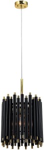 Narni lampa wisząca 1xE27 czarna/złota 6235/1P BL TR