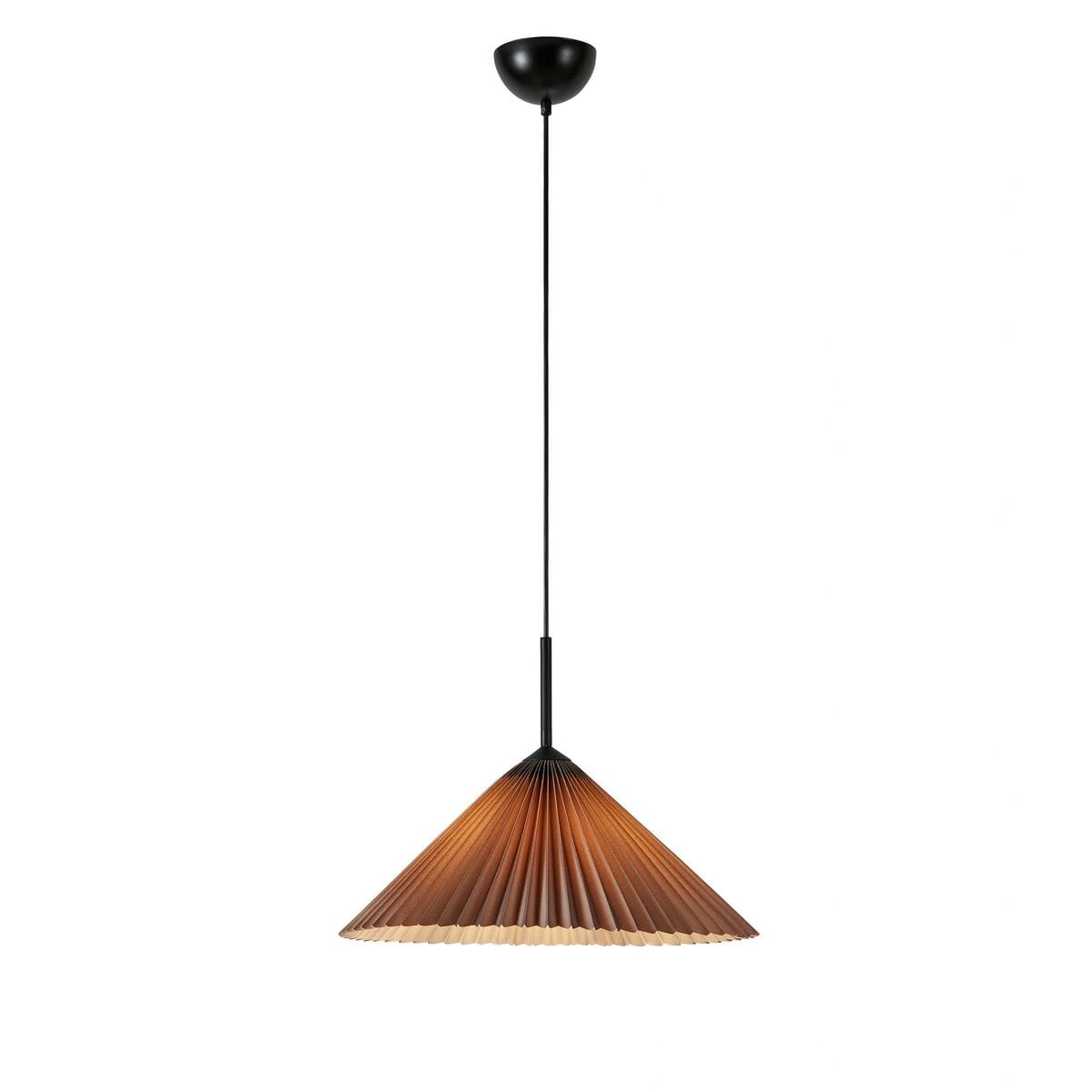 Lampa wisząca Plisado 1xE27 w kolorze czarnym i szarym. Kształt stożkowy z plisowaną, teksturowaną powierzchnią. Zawieszona na cienkim przewodzie, z okrągłym mocowaniem sufitowym. Idealna do nowoczesnych wnętrz.