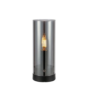 Post lampa stołowa 1xE14 czarna/dymna 108718