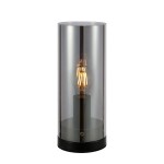 Post lampa stołowa 1xE27 czarna/dymna 108734