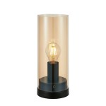 Post lampa stołowa 1xE27 czarna/bursztyn 108735