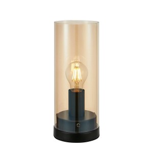 Post lampa stołowa 1xE27 czarna/bursztyn 108735