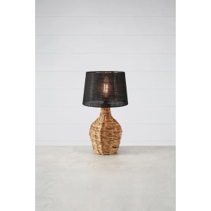 Paglia lampa stołowa 1xE27 czarna/naturalny 108770