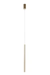 Lampa wisząca Sopel Premium H50 w kolorze złotym, z pojedynczym źródłem światła G9. Prosty, smukły kształt z metalowym wykończeniem. Zawieszona na cienkim, białym przewodzie. Idealna do nowoczesnych wnętrz.