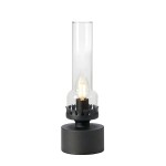 Kandella lampa stołowa 1xE14 czarna/przeźroczysta 108786