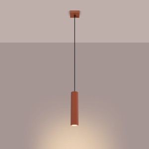 Karbon 1 lampa wisząca 1xGU10 ochra czerwona SL.1630