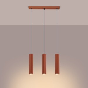 Karbon 3 lampa wisząca 3xGU10 ochra czerwona SL.1632