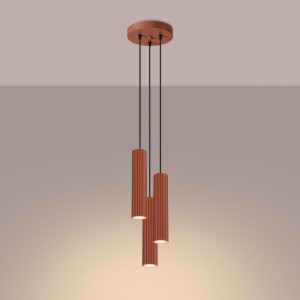 Karbon 3P lampa wisząca 3xGU10 ochra czerwona SL.1633