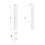 Kinkiet Linea H45 w kolorze czarnym, wykonany z materiału odpornego na wilgoć (IP44). Wymiary: wysokość 450 mm, średnica 60 mm. Posiada jedno źródło światła LED o mocy 8W, z prostym, nowoczesnym designem i widocznymi detalami wzdłużnej tekstury.