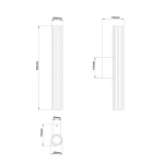 Kinkiet Linea H61 w kolorze białym, z jedną diodą LED o mocy 12W, stopień ochrony IP44. Wymiary: wysokość 450 mm, średnica 60 mm. Prosty, prostokątny kształt z delikatnymi rowkami, montowany na ścianie.