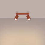 Karbon lampa sufitowa (spot) 2xGU10 ochra czerwona SL.1637