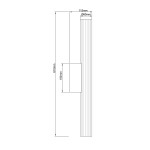 Kinkiet Linea H61 w kolorze czarnym, z jedną lampą LED o mocy 12W, o wymiarach 610mm wysokości, 115mm szerokości i średnicy 60mm. Posiada stopień ochrony IP44, przeznaczony do montażu na ścianie, z prostym, minimalistycznym designem.