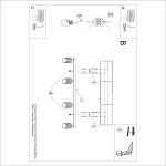 Instrukcja montażu lampy sufitowej Karbon L z czterema reflektorami GU10, w kolorze czerwoną, z widocznymi schematami podłączenia oraz oznaczeniami poszczególnych kroków montażu. Elementy umieszczone na jasnym tle.