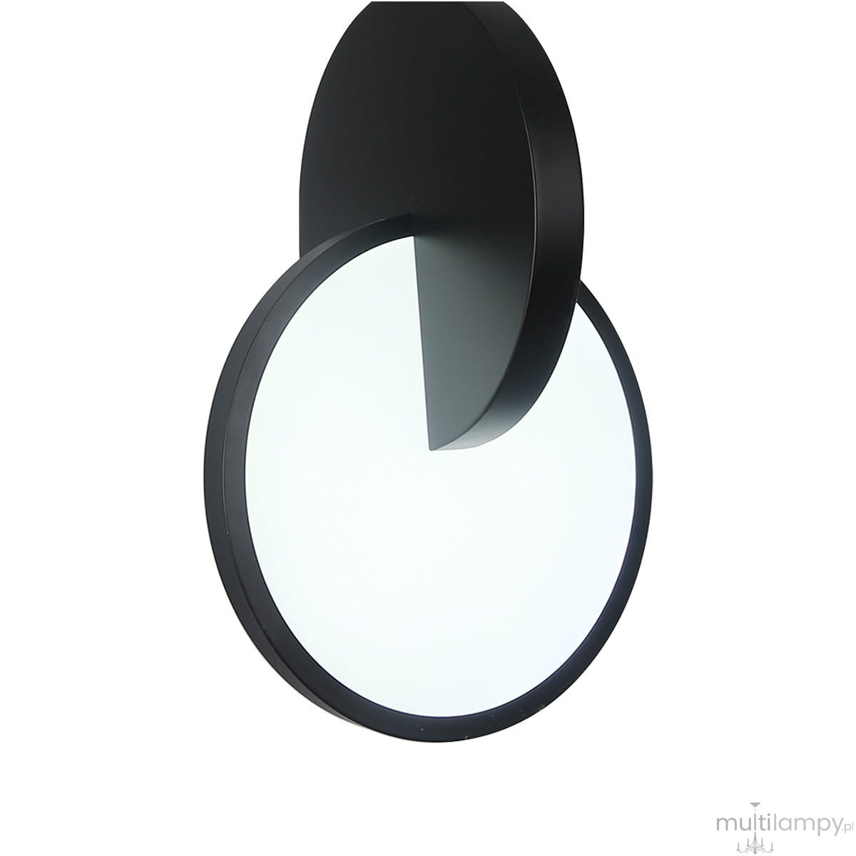 Lampa wisząca Circlo 1xLED/8W w kolorze czarnym, z okrągłym kloszem, częściowo matowym i częściowo przezroczystym. Ujęcie z boku, ukazujące nowoczesny design. Idealna do nowoczesnych wnętrz.